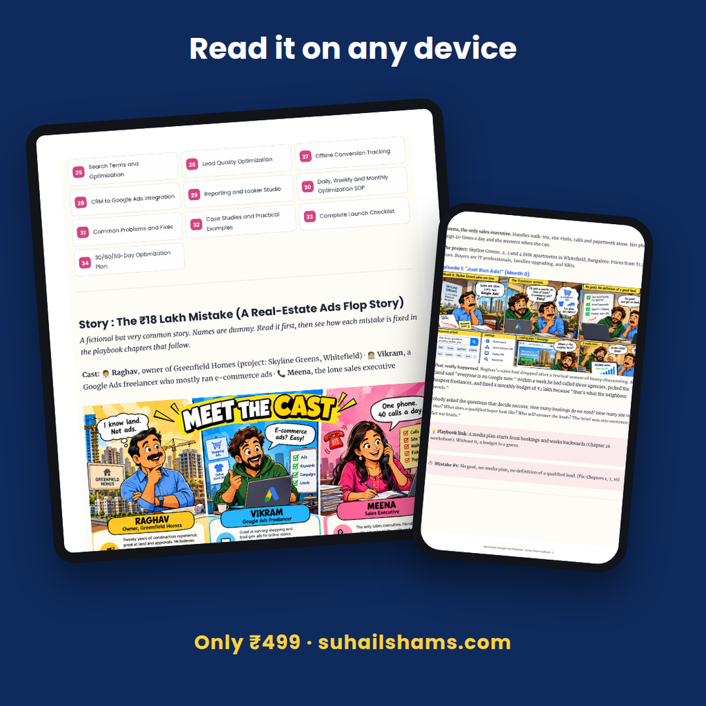 The Real Estate Google Ads Playbook | ₹12 Lakh. 6,000 Clicks. Zero Bookings. Don't Be Raghav.